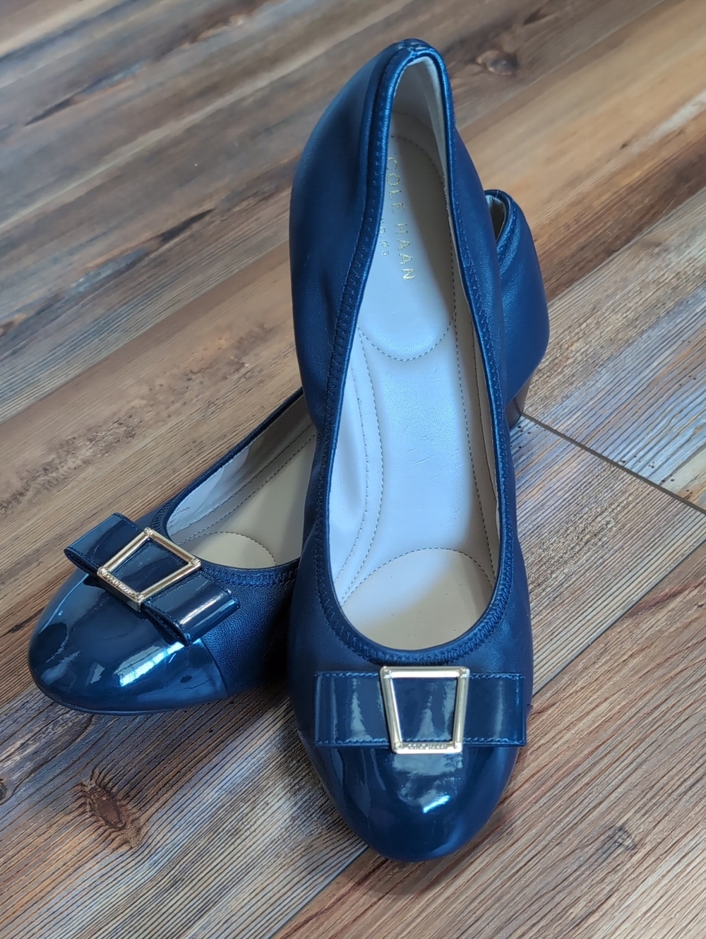 Navy Flat Wedge Cole Haan Sz 10B NWoT